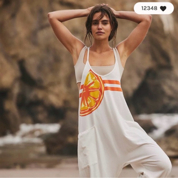 Free People Movement 🍊Orange Crush Hot shot Onezie. RARE 💎 EUC medium - Picture 2 of 7